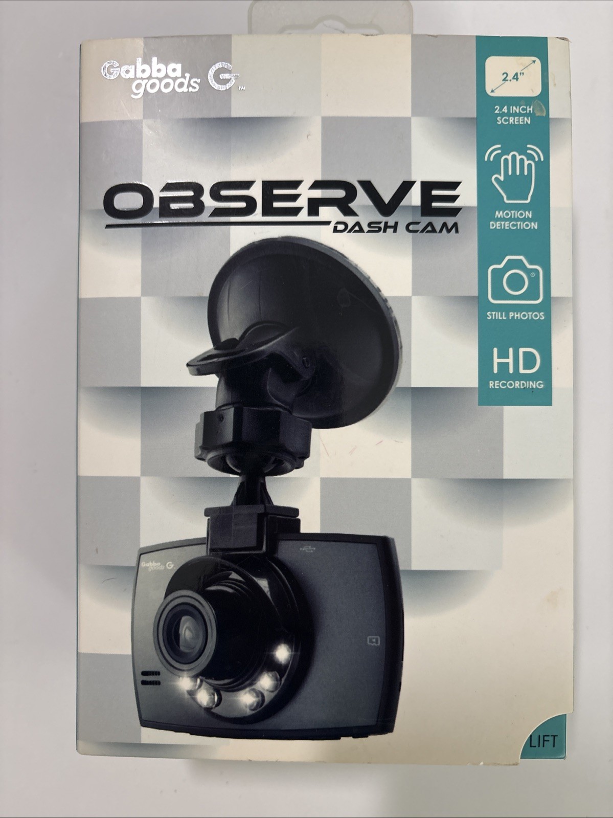 Gabba Goods Observe Car Dash Cam 2.4″ Screen with Mount & Charger New In Box