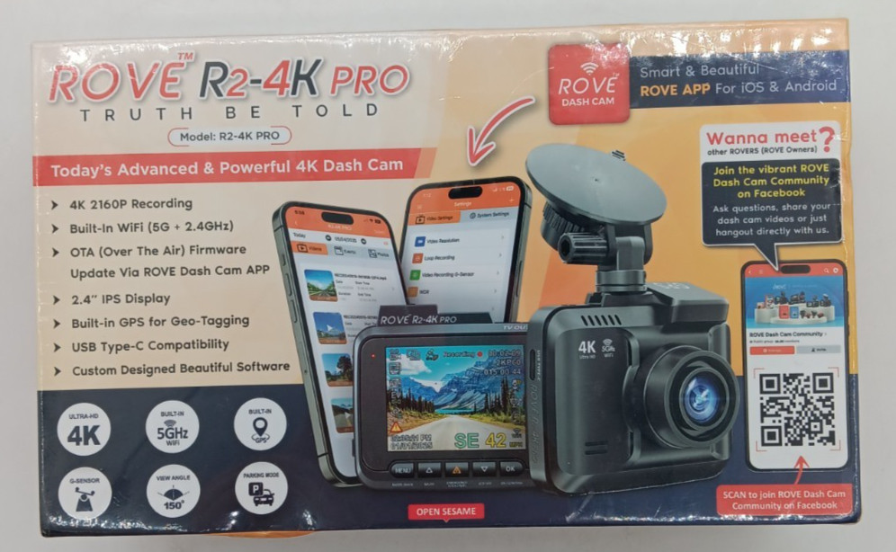 Rove R2-4K Pro Car Dash Cam with IPS Display, GPS