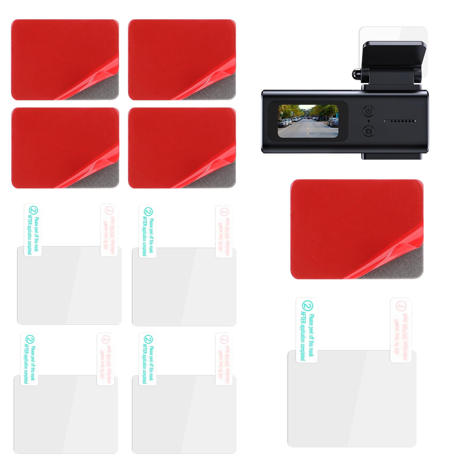 4 Pcs Electrostatic Sticker Mounting Dash Cam 4 Pcs DoubleSided Sticker for W…