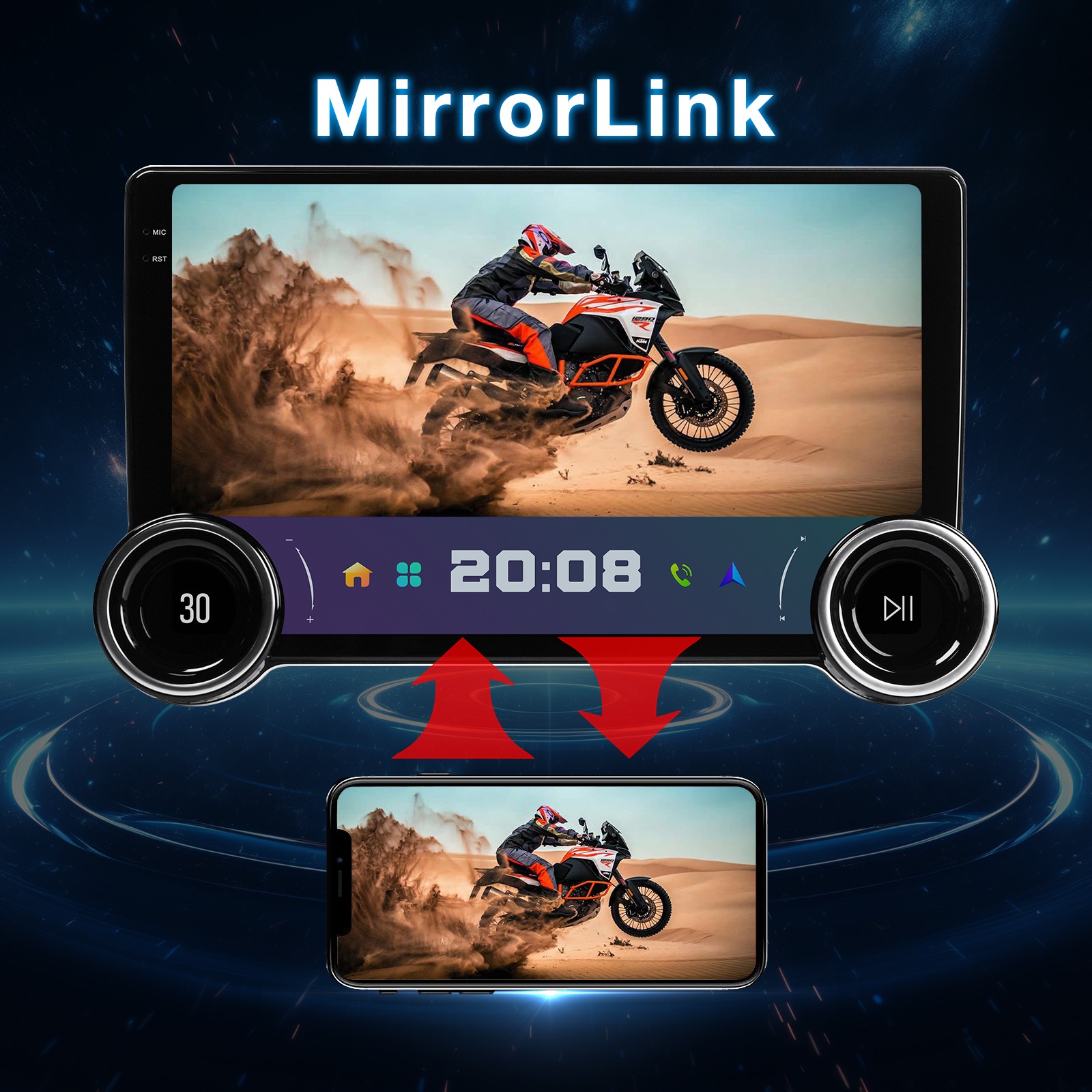 Android 13 10” Single 1 DIN Touch Screen Car Stereo HeadUnit Radio Touch Screen