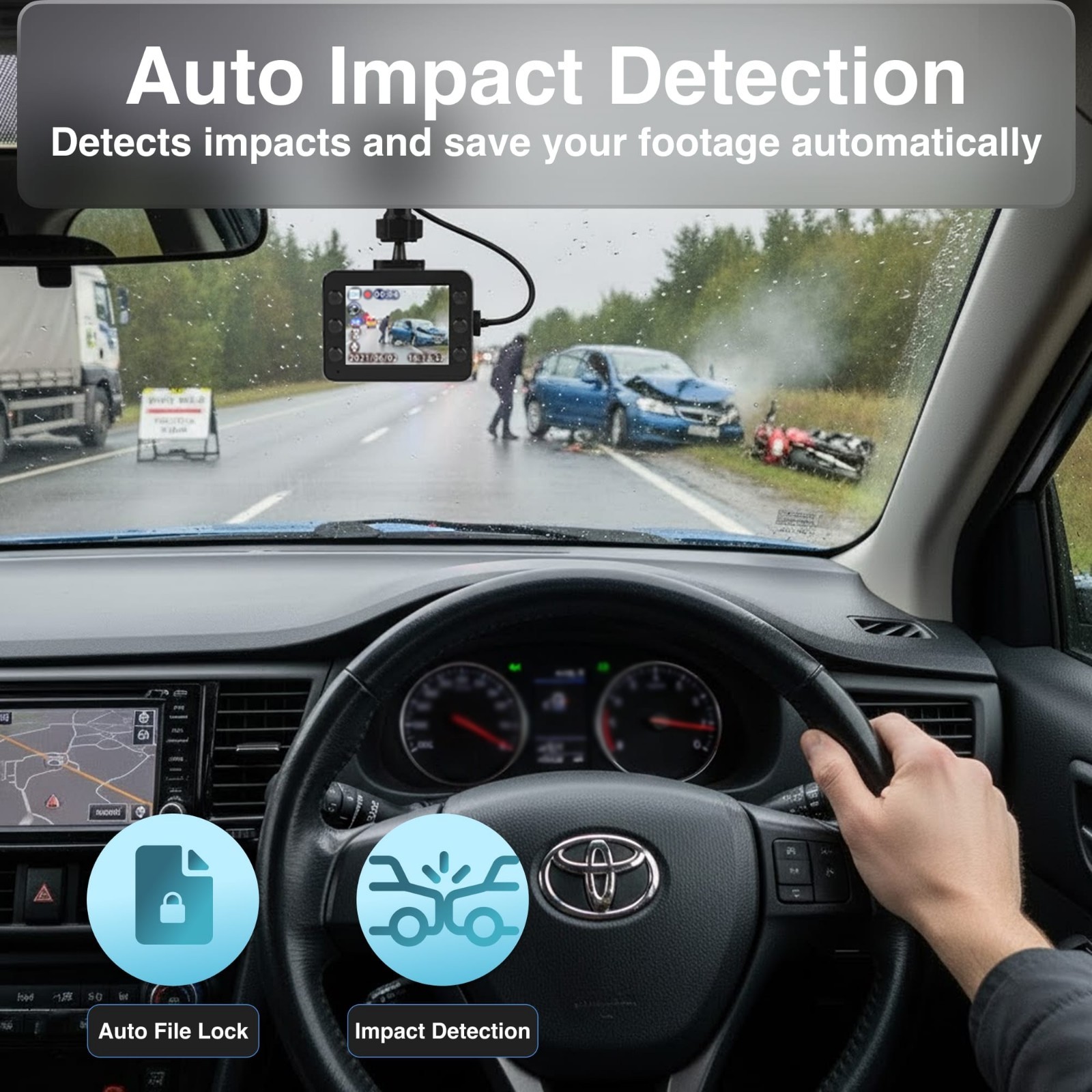 Laser FHD Dash Cam 2.5 Inch Display 170 Degree Wide Angle G Sensor
