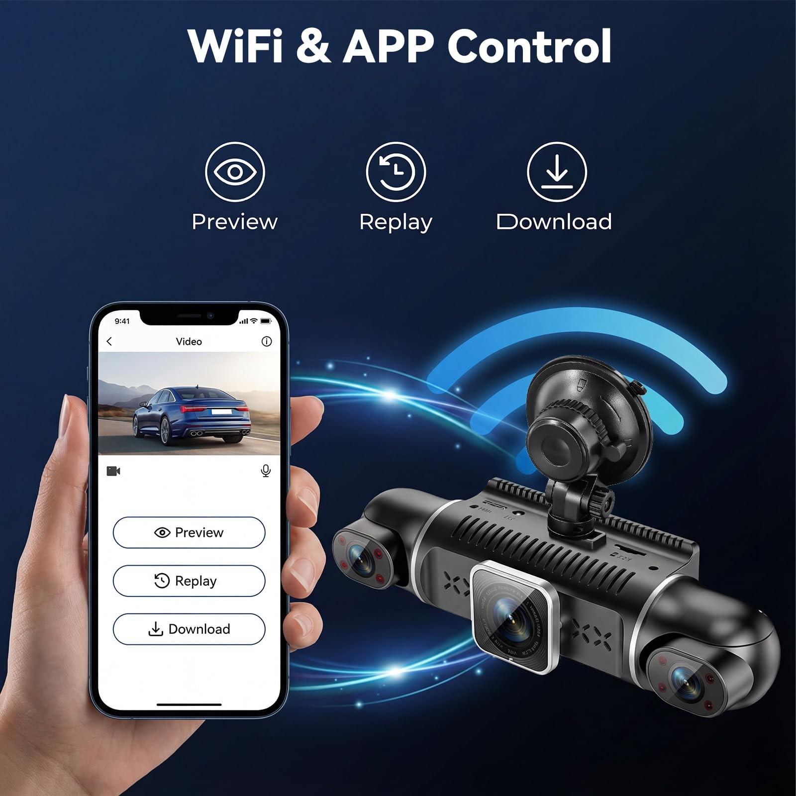 SIXTOP 360 Degree View 4 Channel Dash Cam, 2K Front and 1080P Rear Inside Lef…