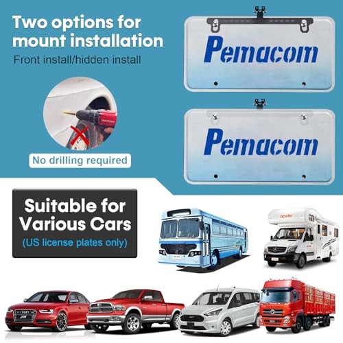 No-Drill Camera License Plate Bracket – Adjustable Mount for Backup Camera,