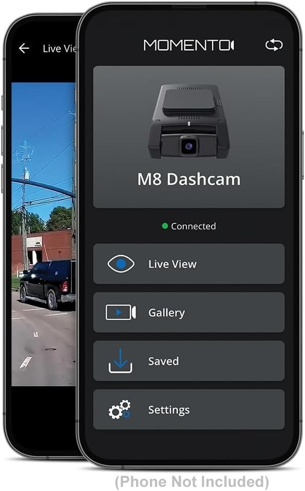 Momento MD-8000 M8 Front Full HD Dash Camera System with Wi-Fi Connectivity
