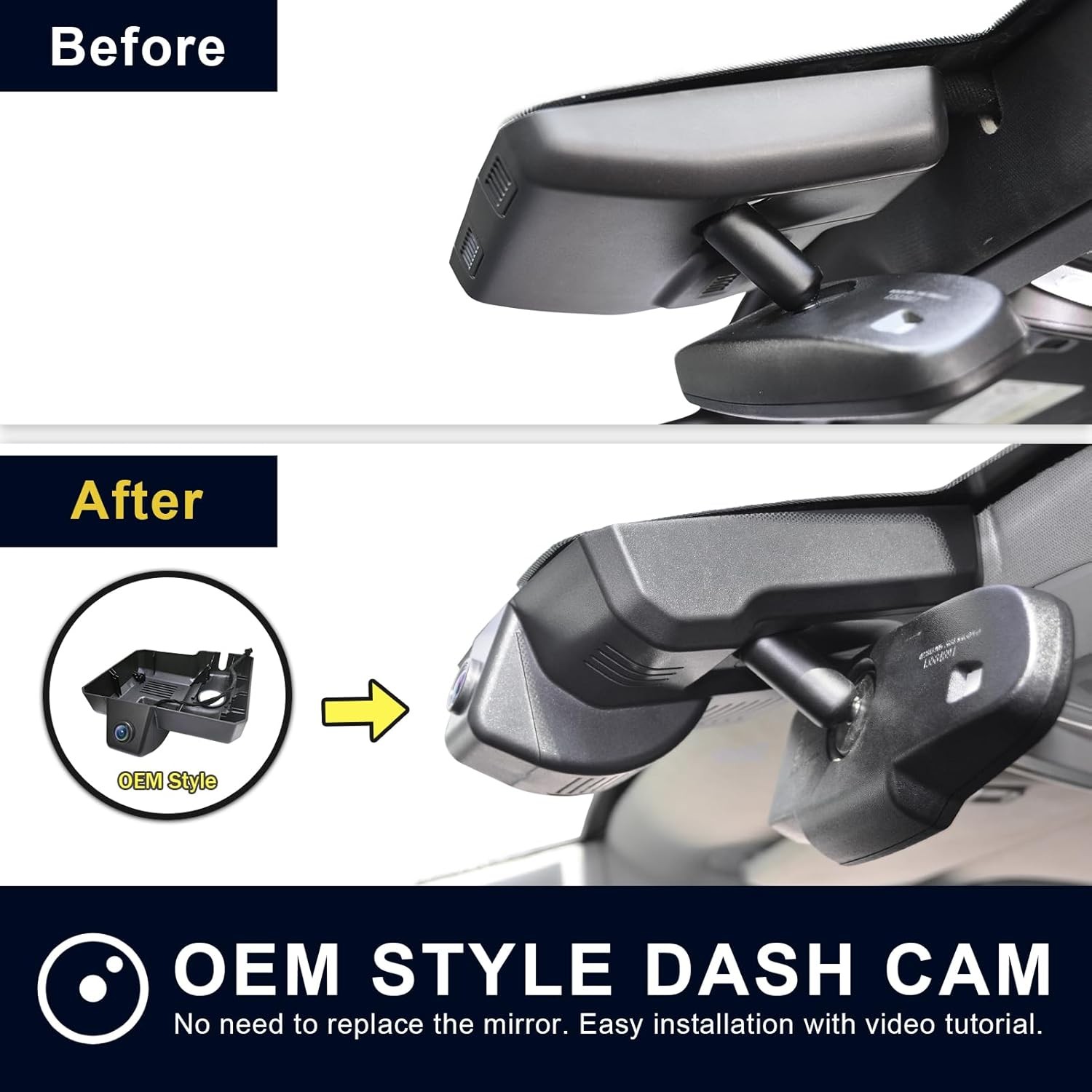 Front 4K Dash Cam HDR for Cadillac EScalade/EScalade ESV 2015-2020 OEM Look GPS