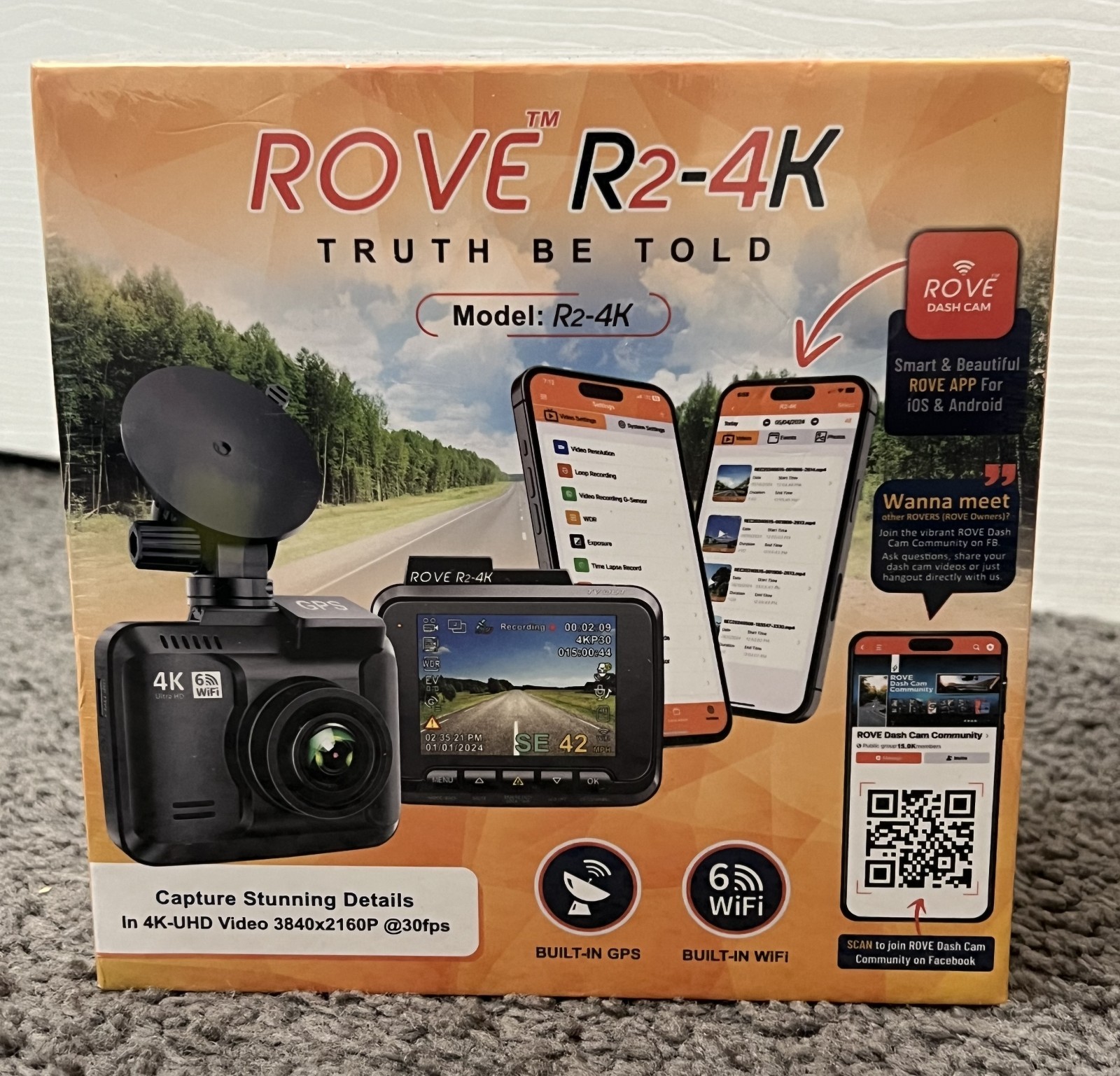 ROVE R2-4K DUAL Dash Cam Brand New Factory Sealed