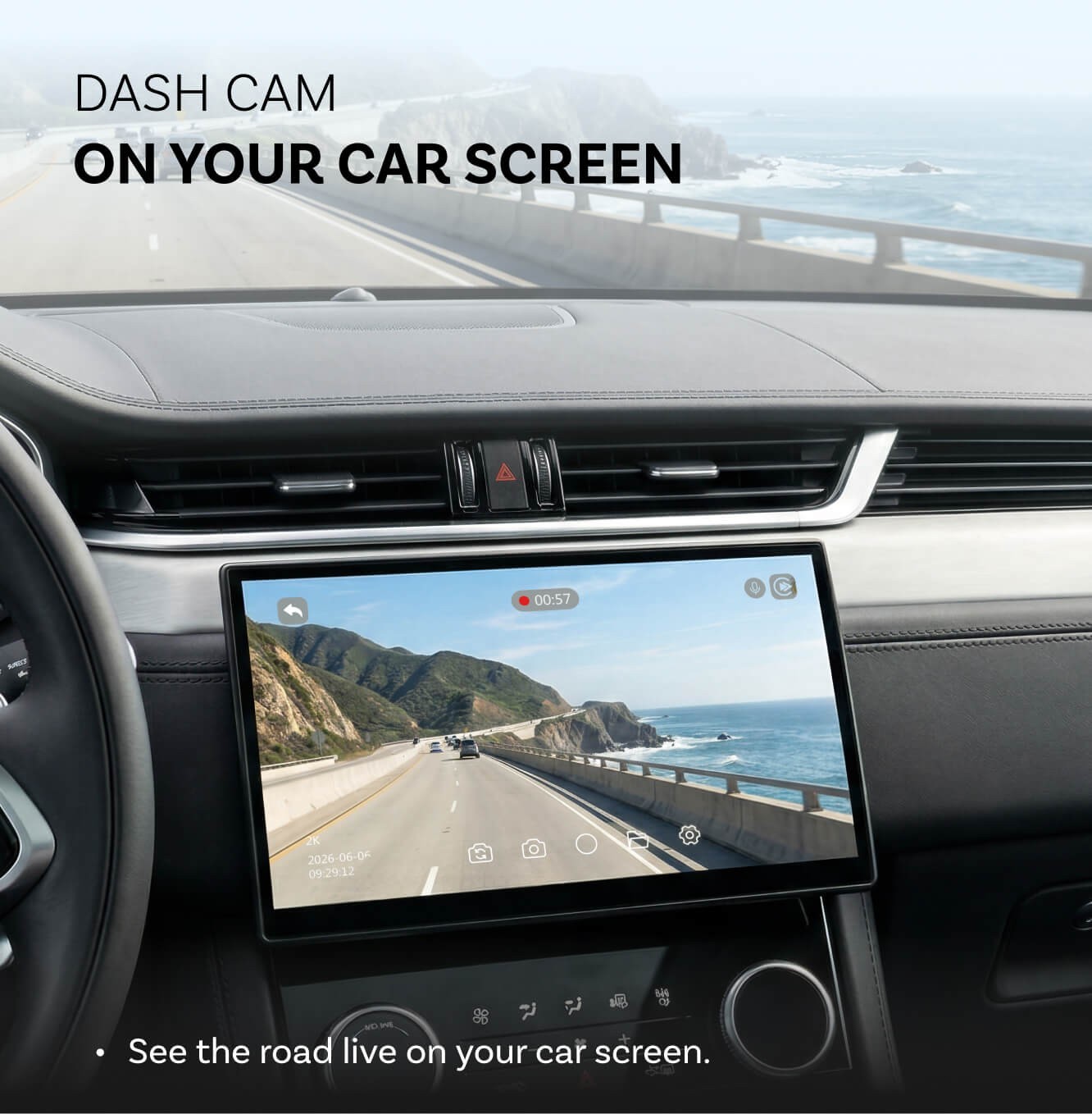 Ottocast Dash Cam Car HD 2K Front/Rear Dual Lens Video Recorder Camera G-Sensor