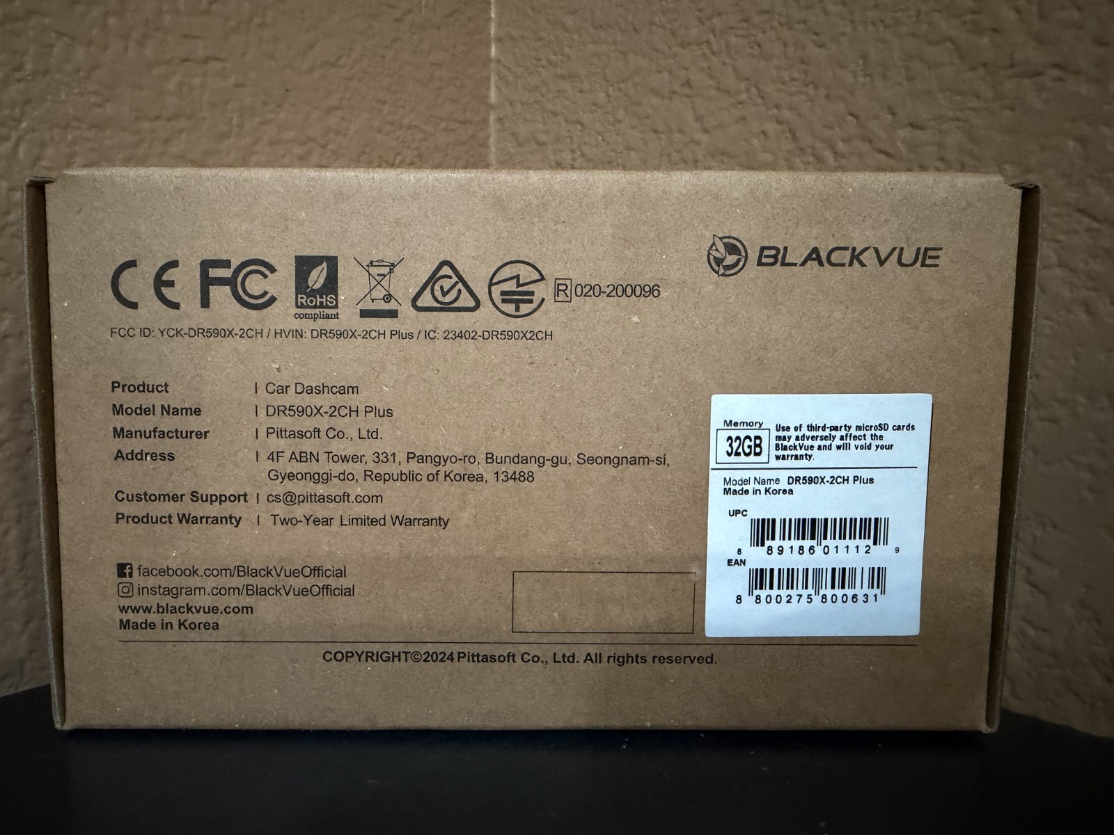 BlackVue DR590X-2CH Plus 1080p Dash Cam 32GB Sony STARVIS Wi-Fi Parking Mode