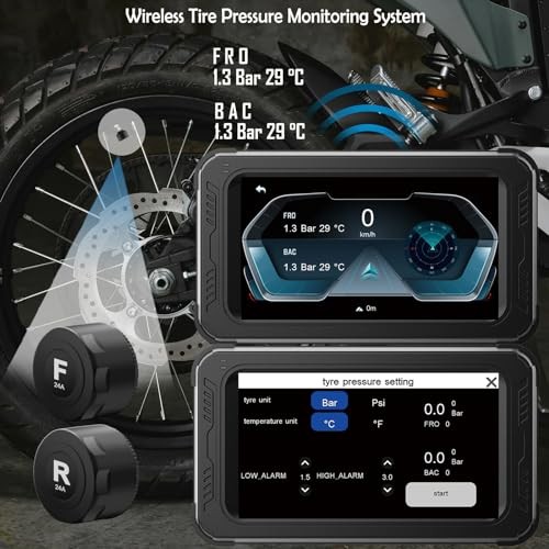 Waterproof Motorcycle Dash Cam with Wireless CarPlay & Android Auto | 5” MC10