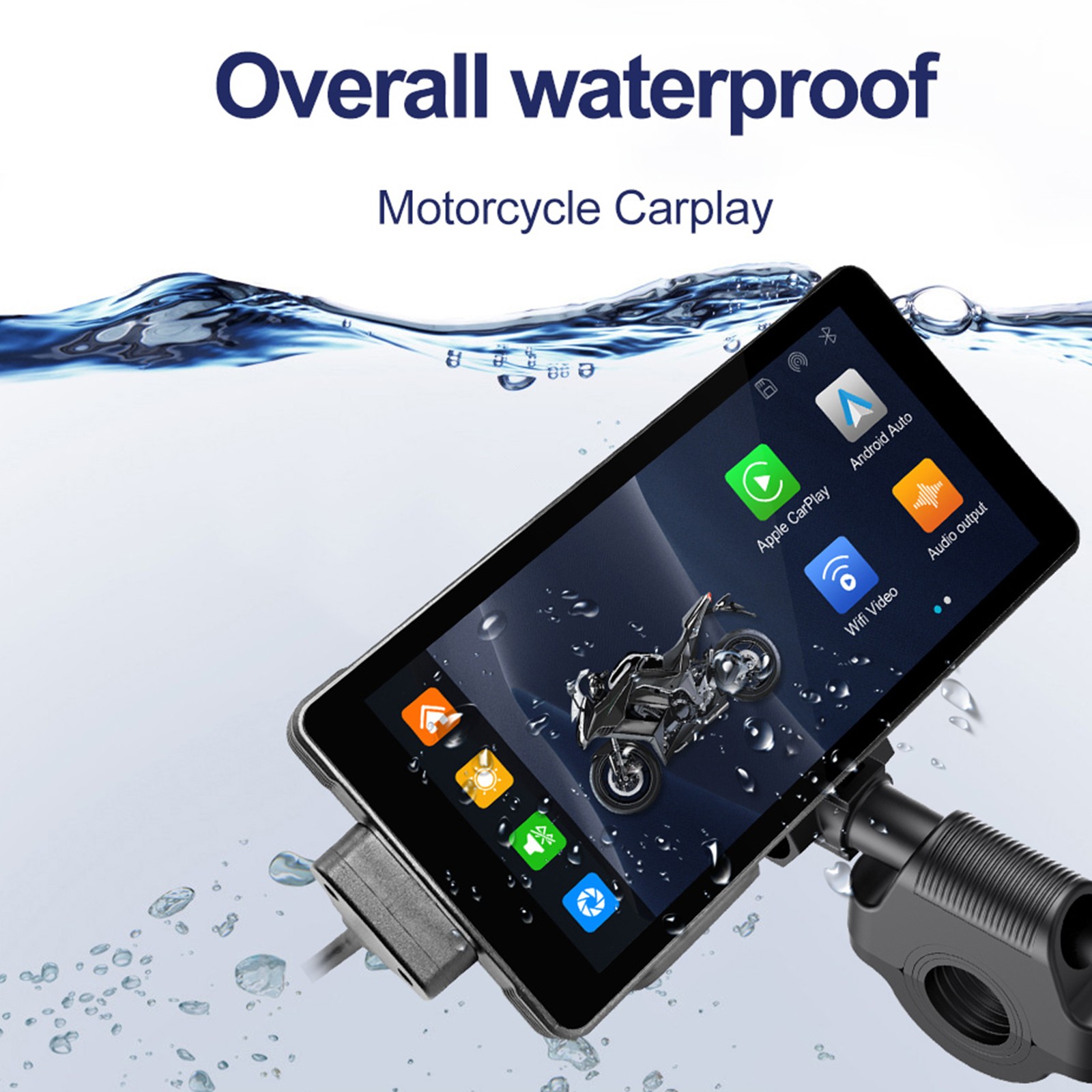 5.5″ Wireless CarPlay Android Motor Navigation Motorcycle GPS 2X Cam/TPMS IP67