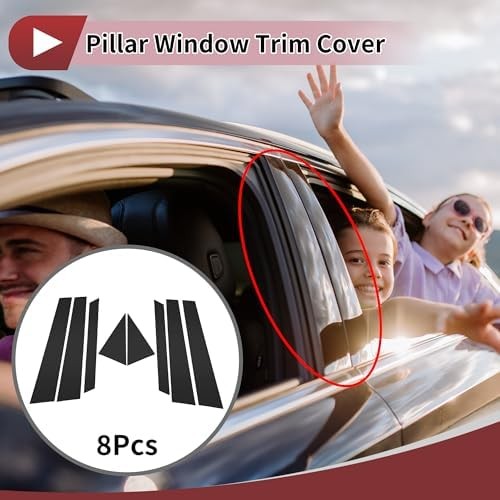 8 Pcs Front Rear Left Right Car Door Pillar Window Trim for Kia NIRO 2017-2020 P