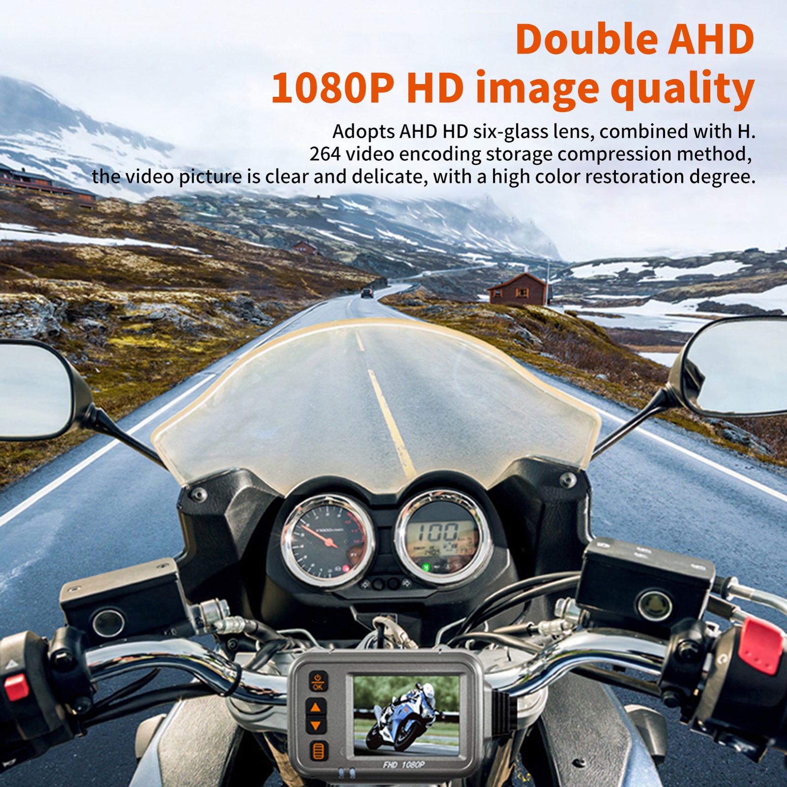 Motorcycle Dash Cam WiFi Dual Lens 1080p Motorbike Camera Water Resist CX4