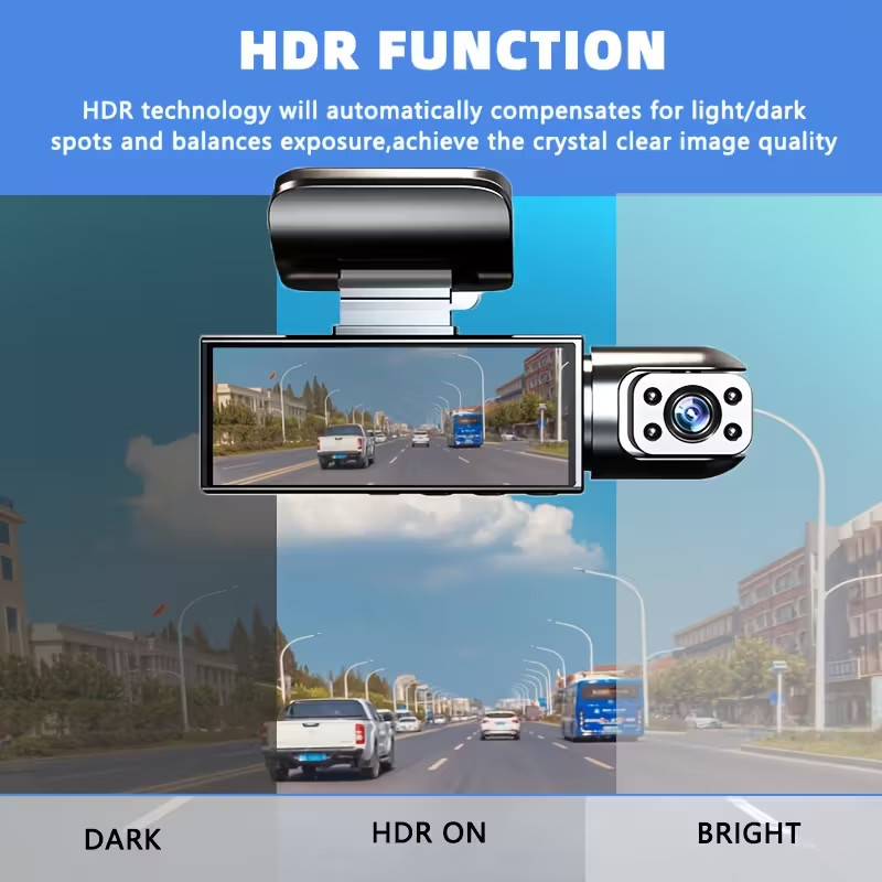 1080P Dual Camera Dash Cam With IR Night Vision, Loop,3.16 Inch IPS screen
