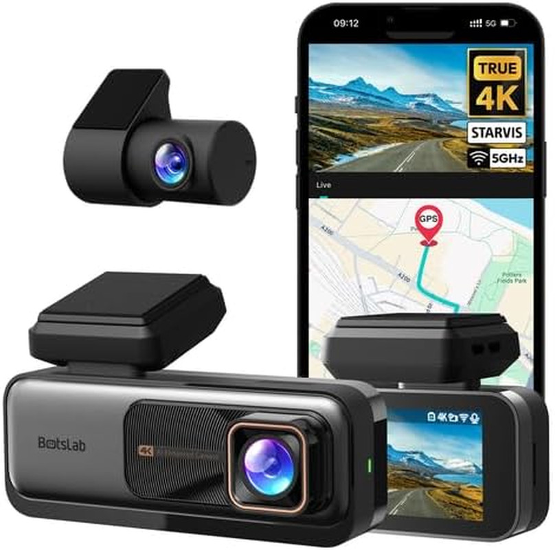 4K Dash Cam Front and Rear, 170° Ultra Wide Dashcam with ADAS, Night Vision, 24/