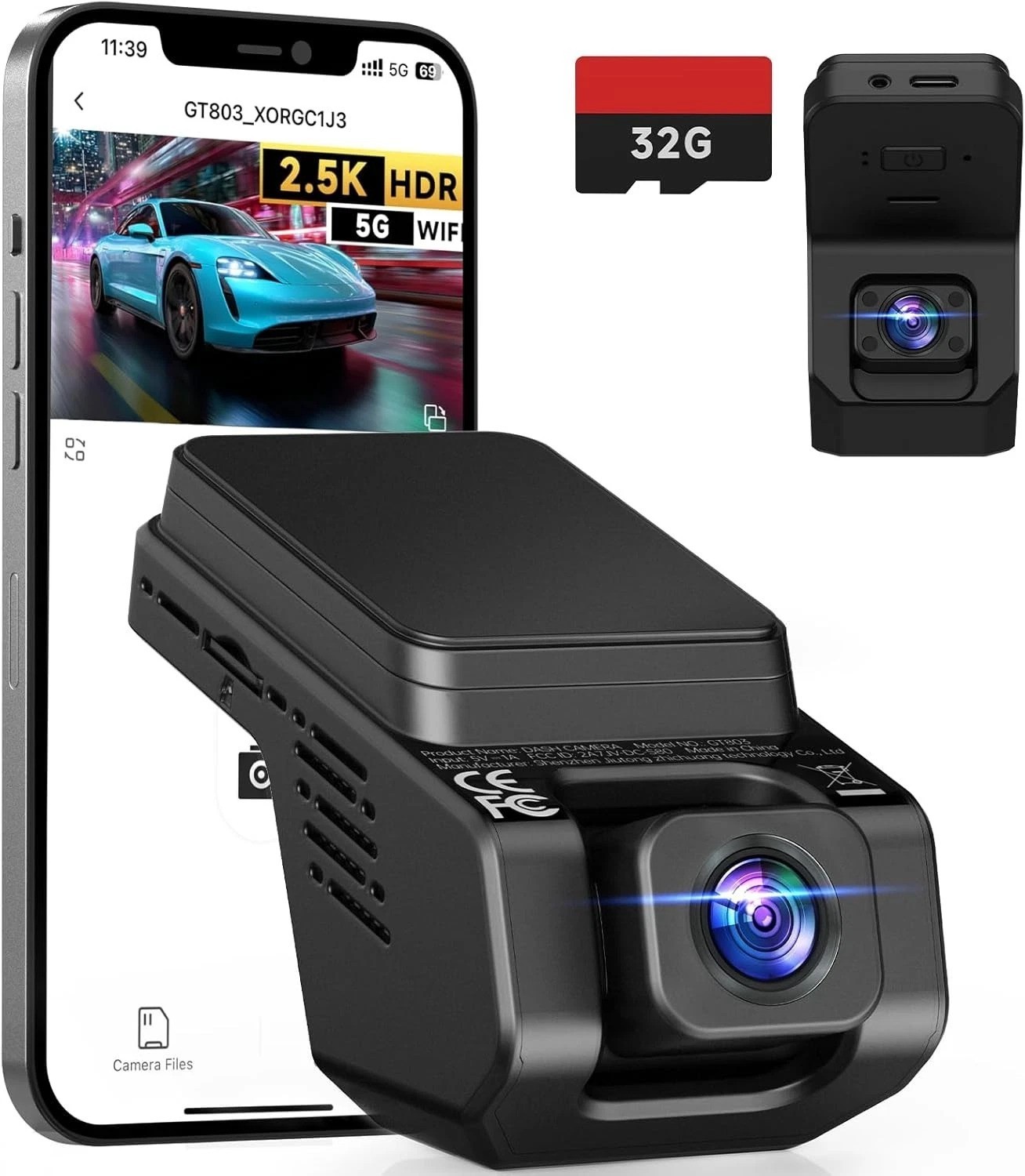 2.5K Dual Dash Cam with Infrared Night Vision – 1080P Interior Coverage Included