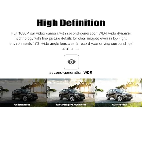 Dash Cam for Cars 1080P 170° Wide Angle 2-in-1 Dashboard Camera and