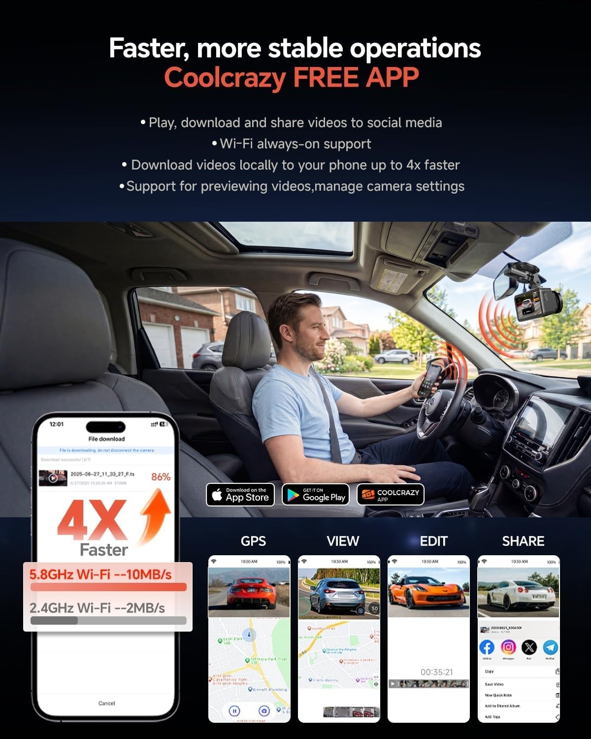 4K Front & Rear Dash Cam with STARVIS Sensor & 128GB Card – Ultimate Safety