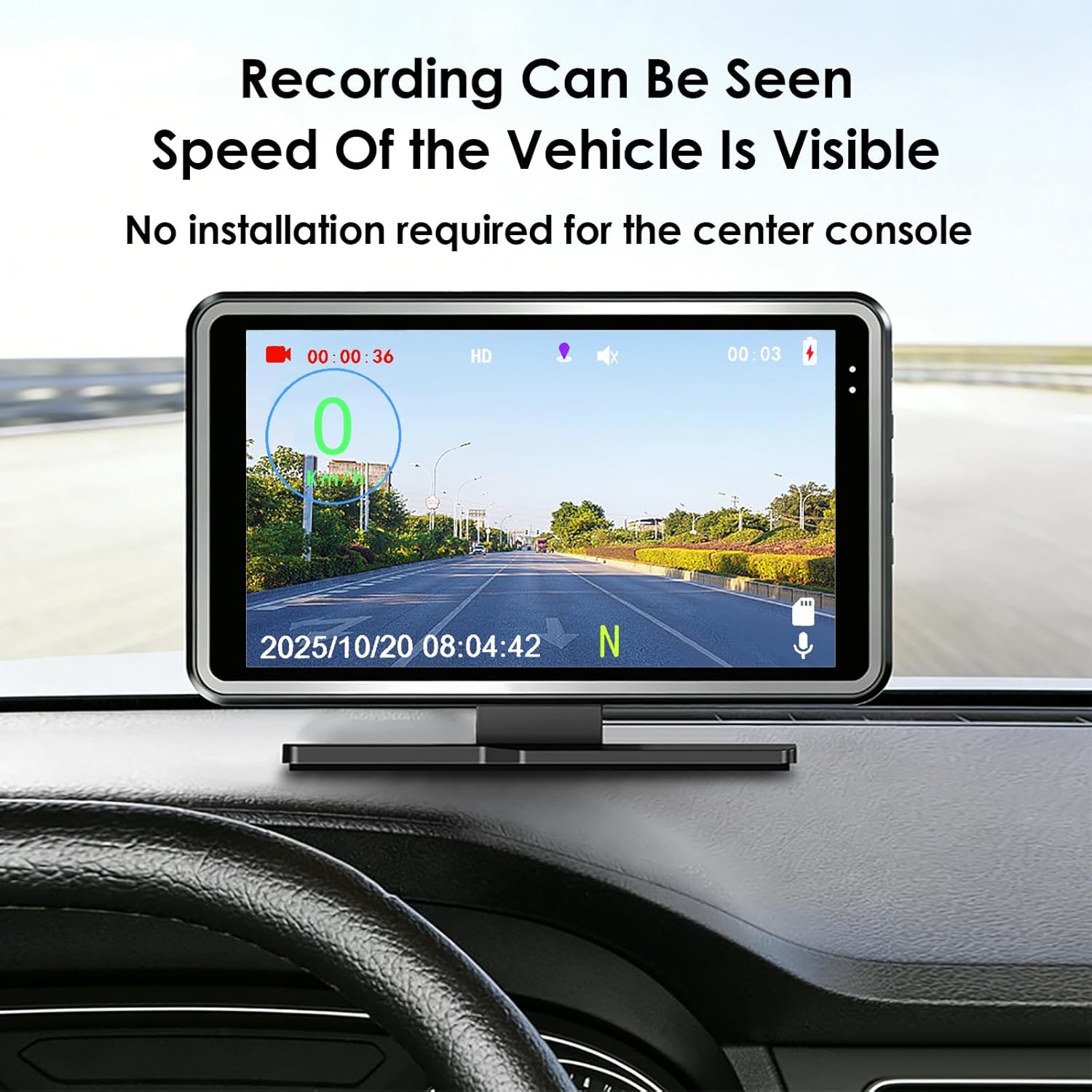 New Universal Car HUD DVR & Driving Speed Display 2 in 1, Digital Speedometer Co