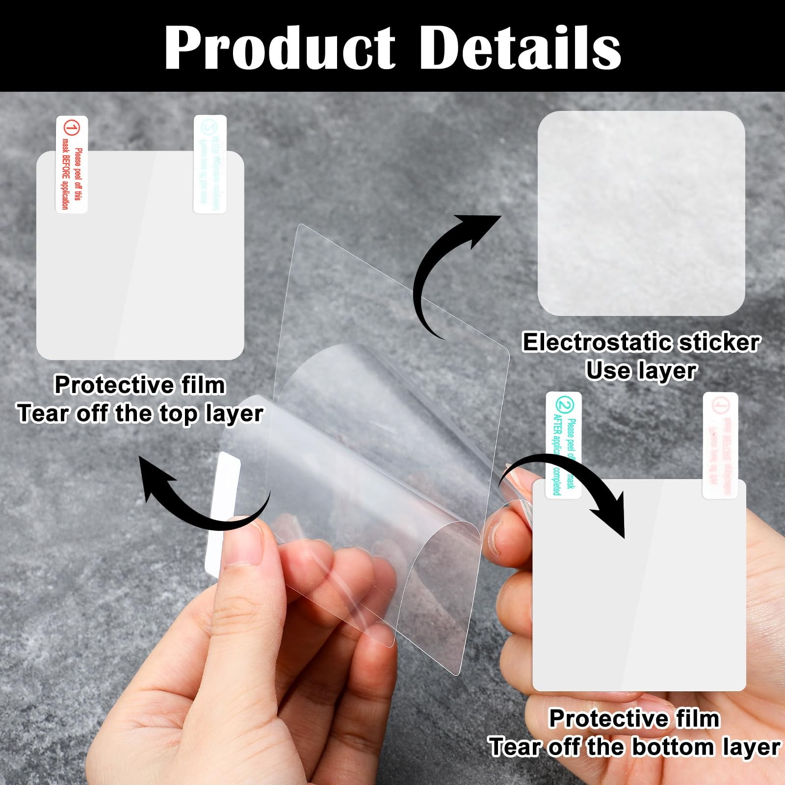 10 Pcs Electrostatic Sticker, 4 Pcs Double-Sided Dash Cam Sticker, Strong Bon…