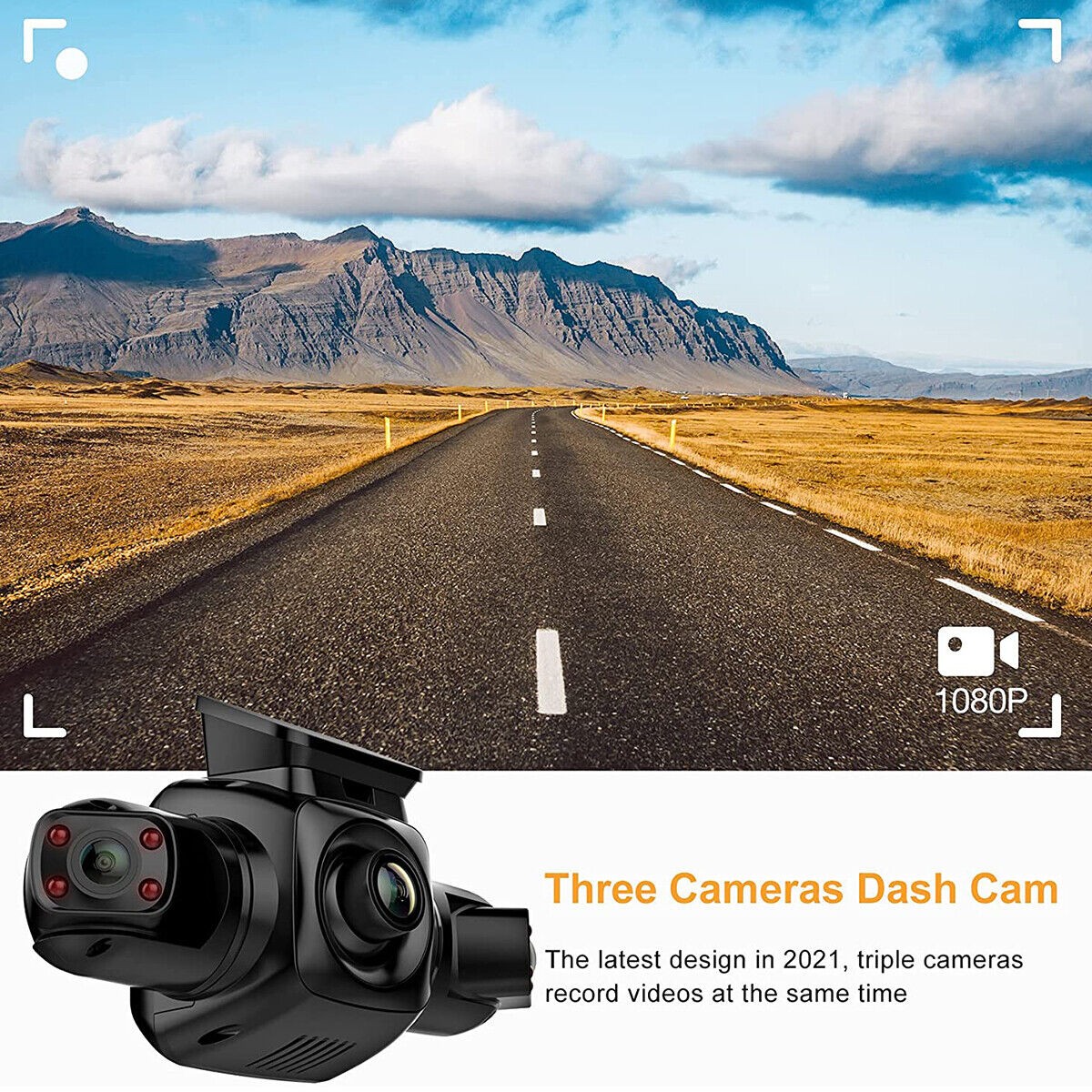 Dash Cam Recorder 4-Channel WiFi 1080P Car Camera DVR Vehicle Video G-Sensor