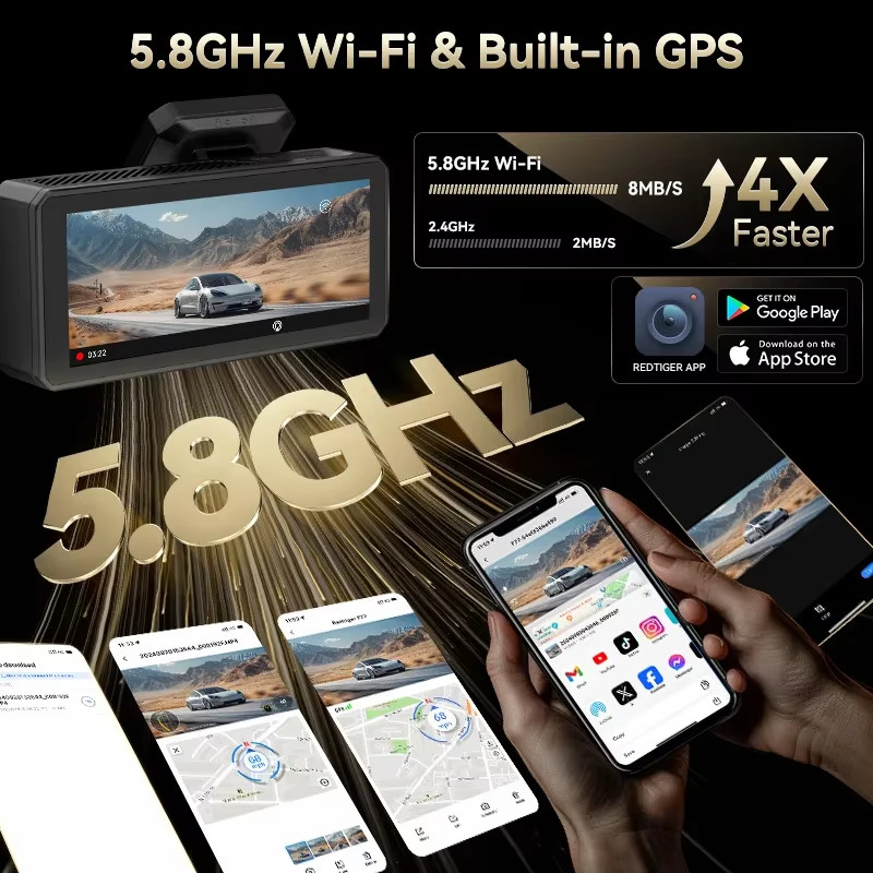 F77 Dashcam Front and Rear 4K+4K HDR Dual Dash Cam Night Vision Voice Control Bu