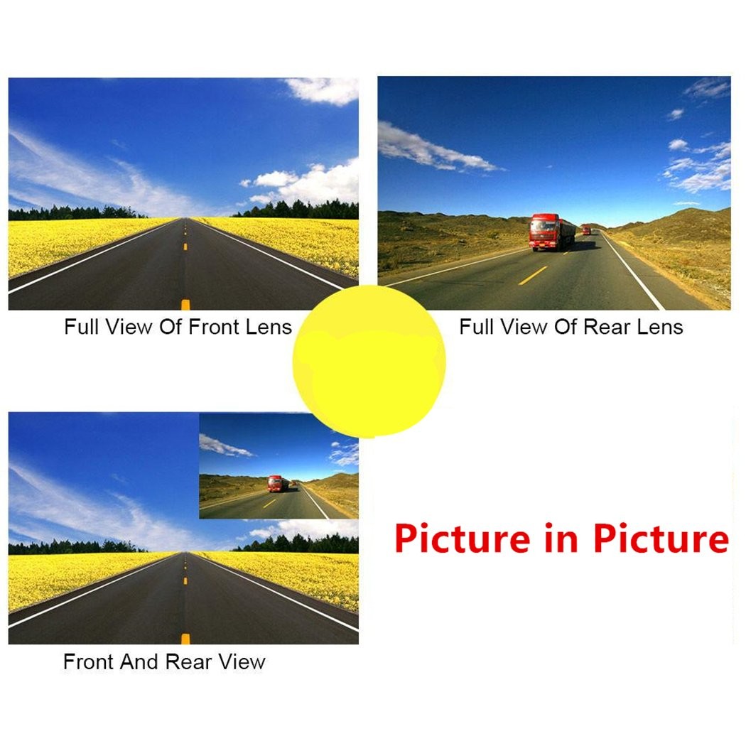4.3 Inch Rear View Mirror Car DVR Dual Lens Dash Camera Night Vision Backup Cam