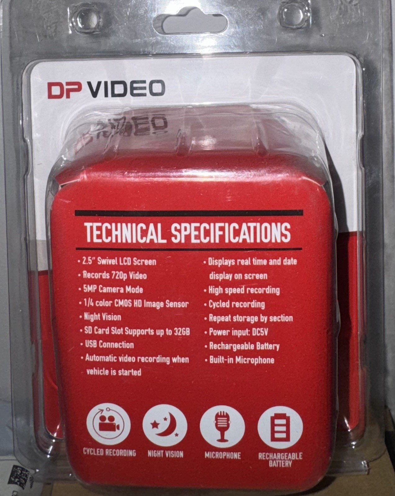 DP Audio Video 2.5″ HD Dash Cam with Night Vision