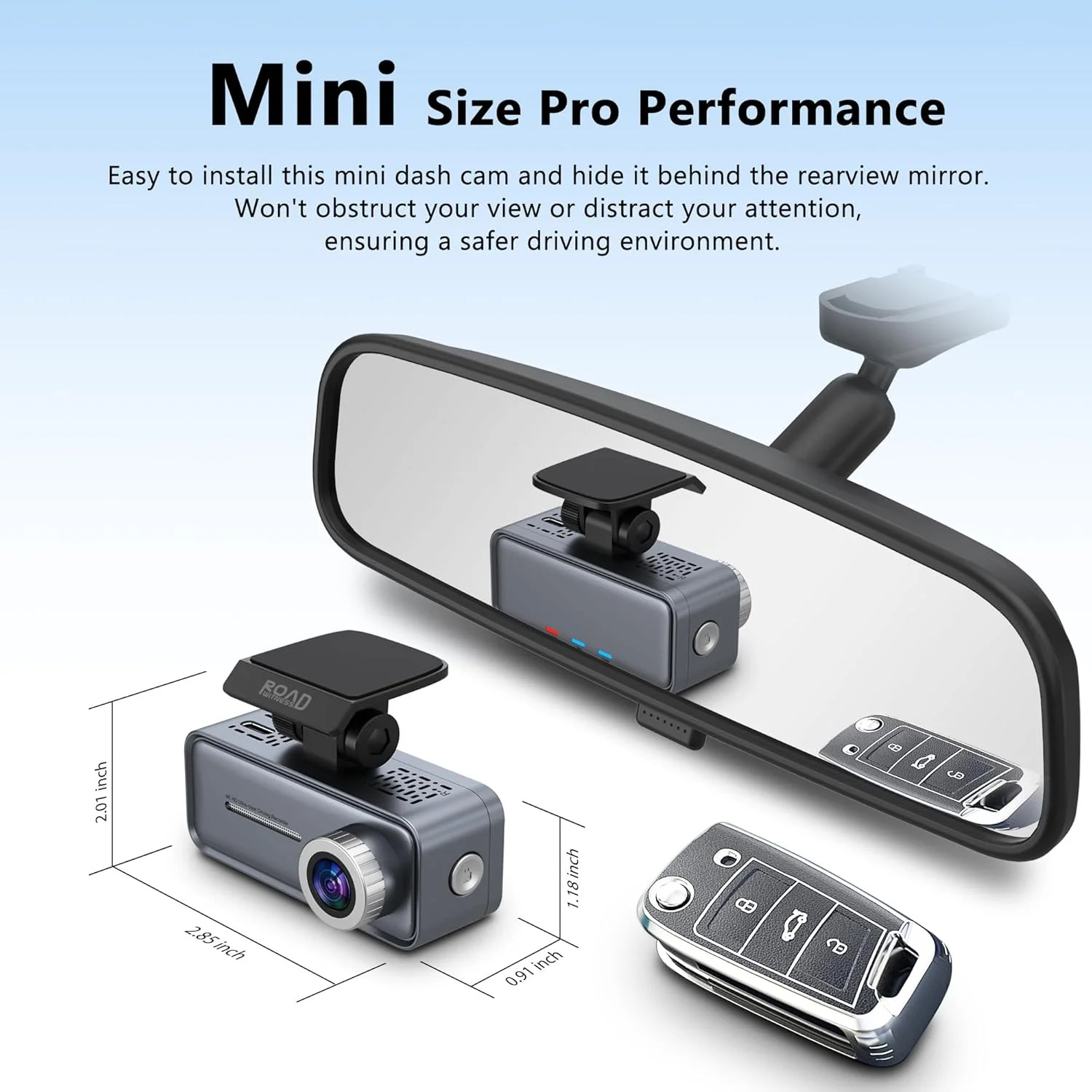 4K Mini Dash Cam Front，Front Dash Camera for Cars，WiFi Car Camera with Voice Con