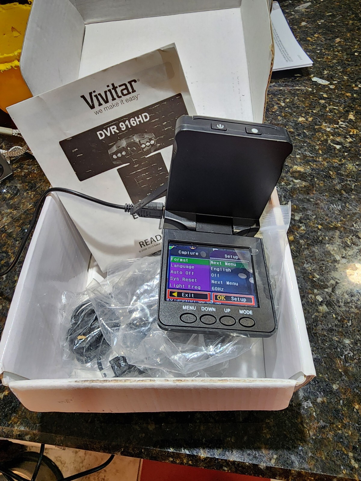 Vivitar Car Cam Driving Recording System DVR 916HD Time Rechargeable