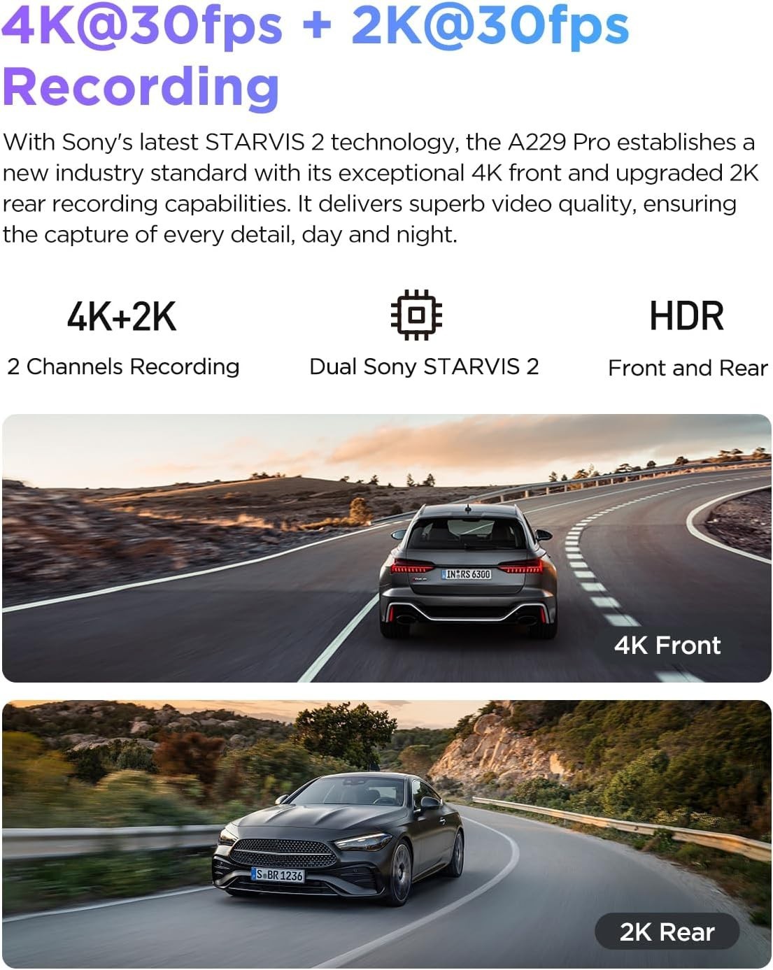 Voice Control Night Vision Car Cam