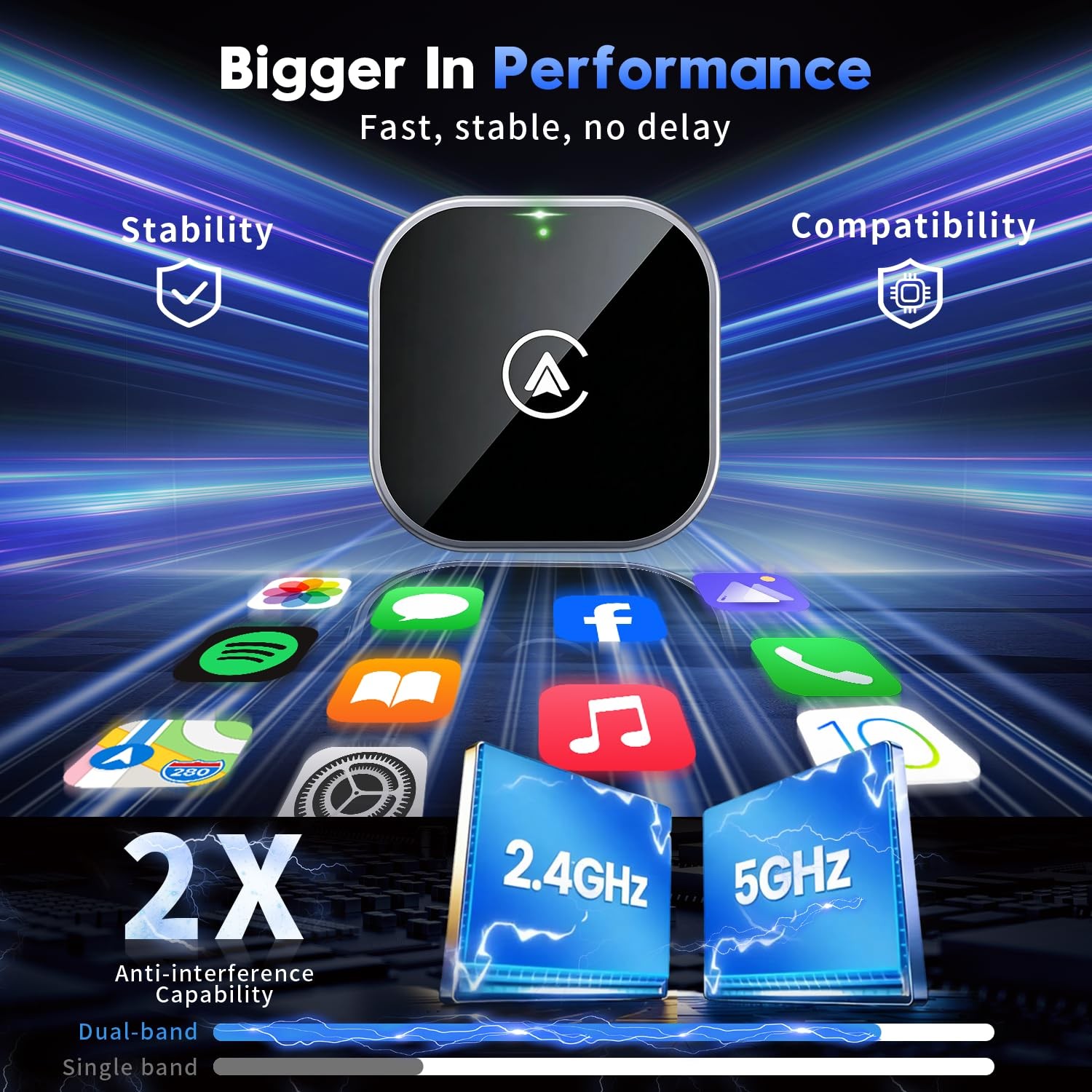 2-in-1 Wireless CarPlay and Android Auto Adapter, 2026 Upgraded Wired to Wire…