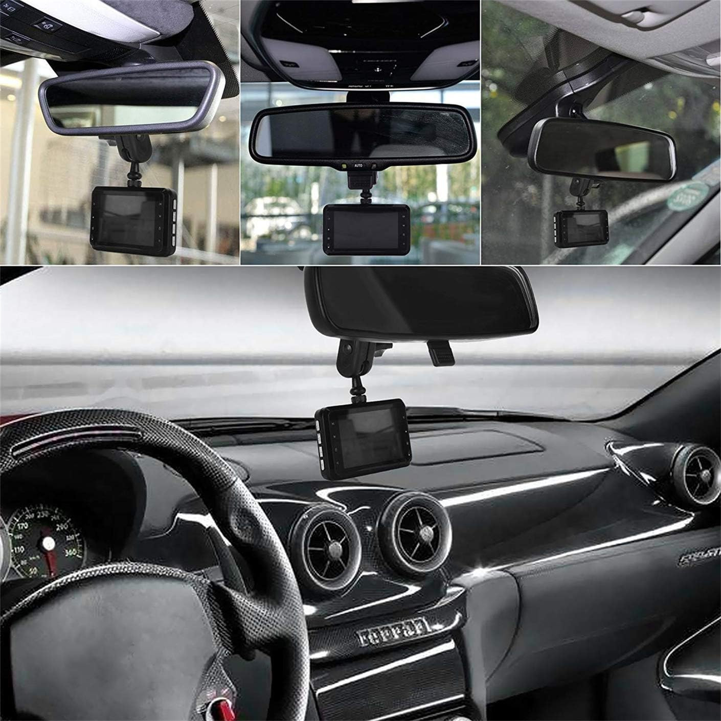 Universal Dash Cam Mount Rear View Mirror Holder with 16 Different Joints Compat