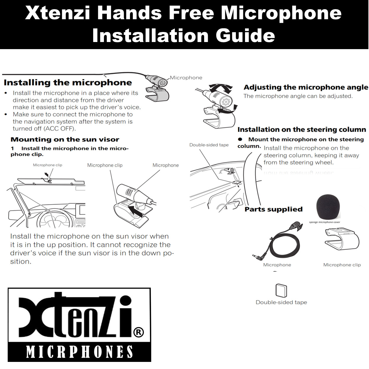 Xtenzi Microphone XT91501D for PioneerAVIC5201NEX AVH280BT 290BT 3300NEX 4200NEX