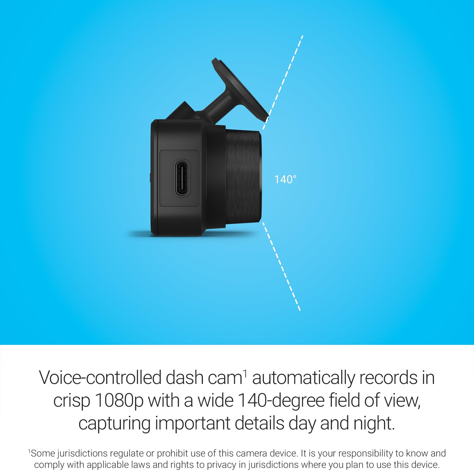 Garmin 010-02899-00 Dash Cam Mini 3 Ultracompact 1080p Dash Cam with a 140-degre
