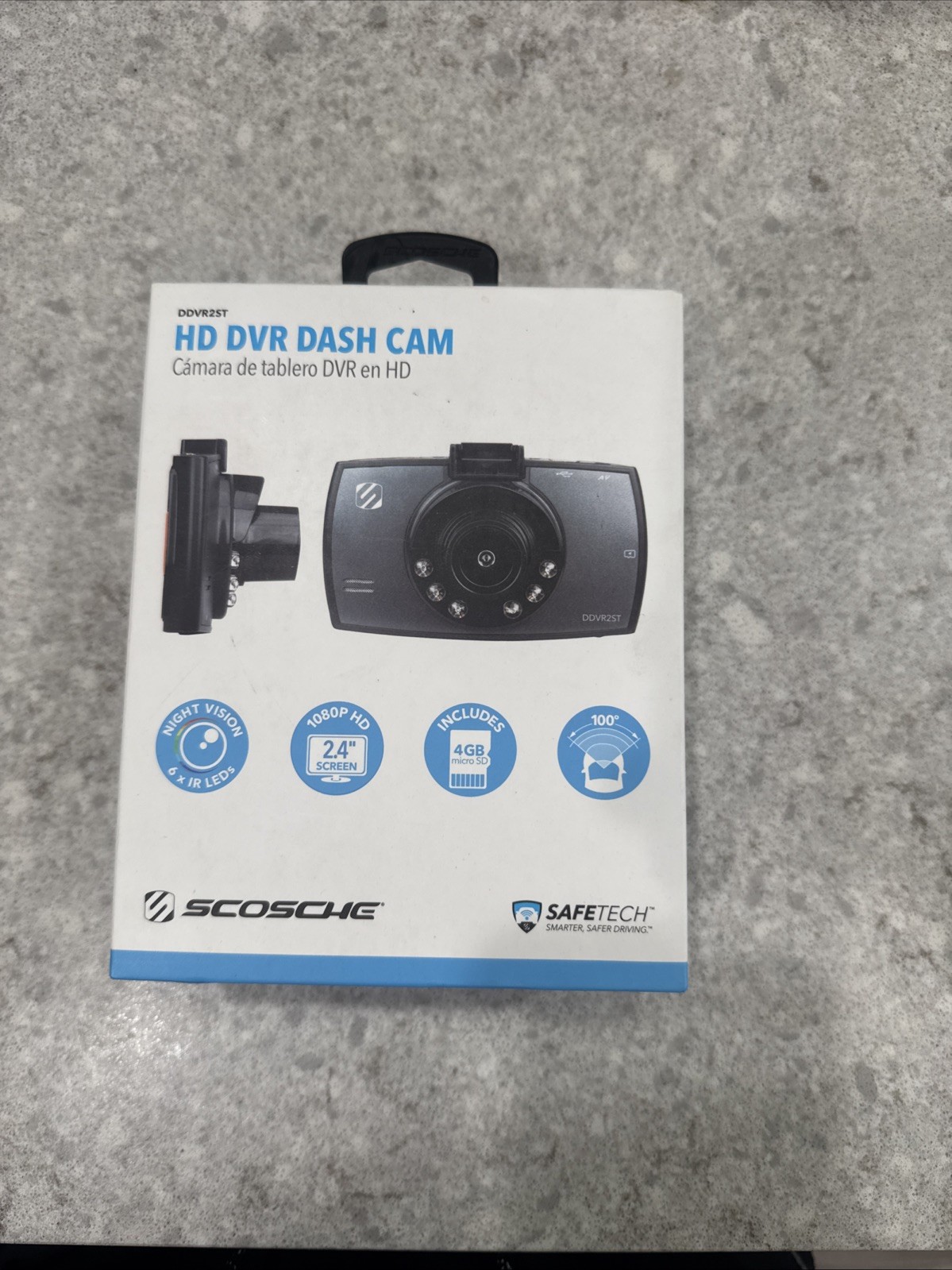 Scosche DDVR2ST 2.4″ HD Dash Cam with 4GB Micro SD Card – New