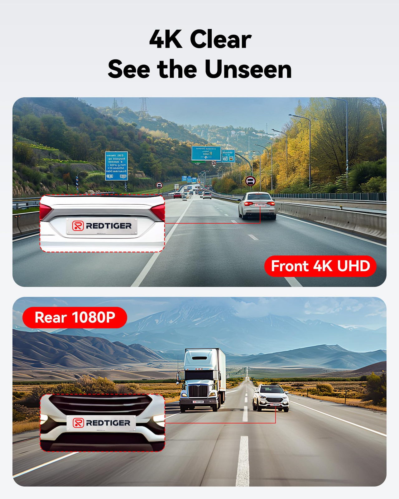 REDTIGER Dash Cam Front Rear 4K/2.5K Full HD Dash Camera for Cars Included 32…