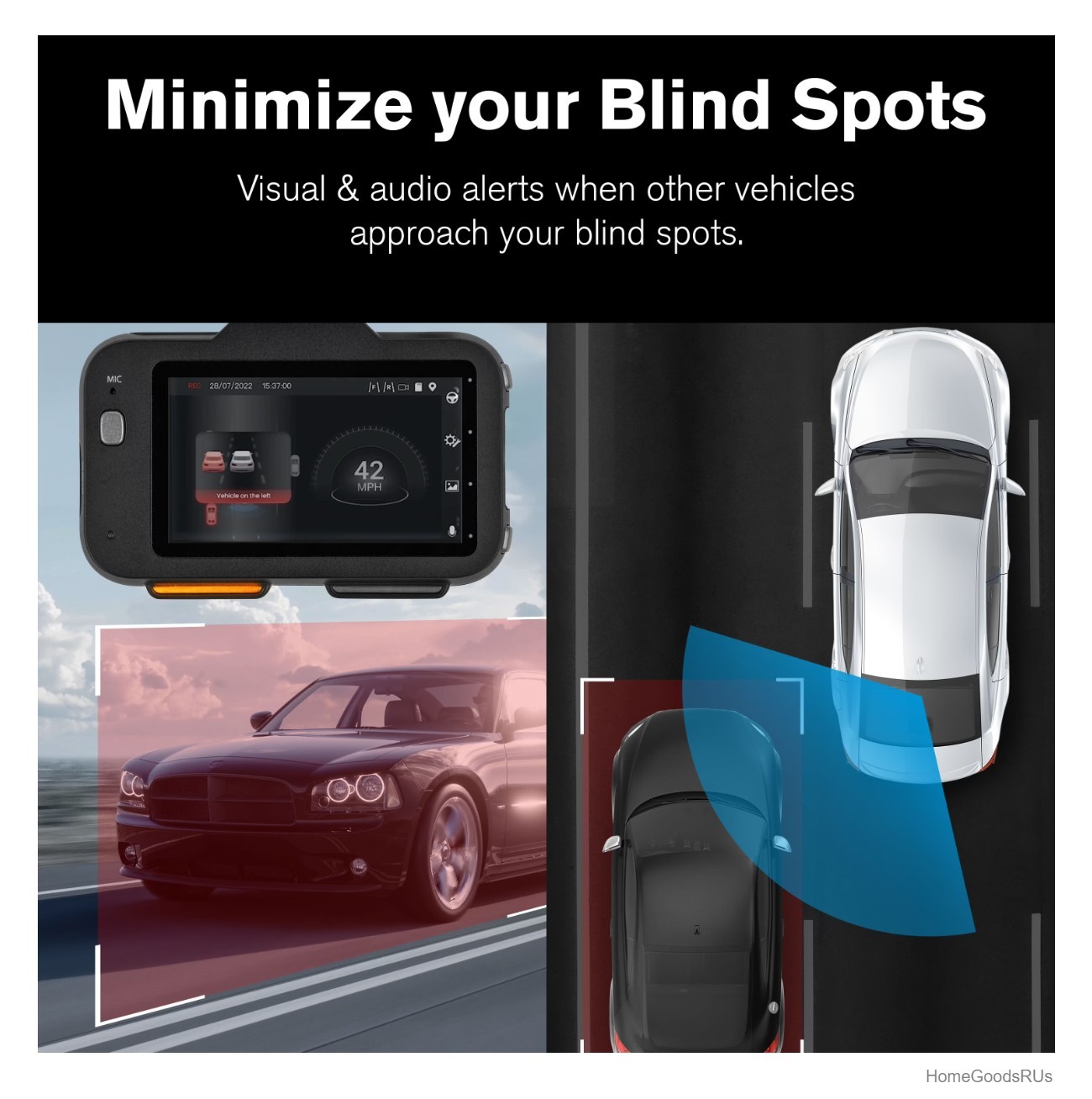 4K Dash Cam Front and Rear 1080p Wi-Fi GPS AI Driver Assistance G-Sensor