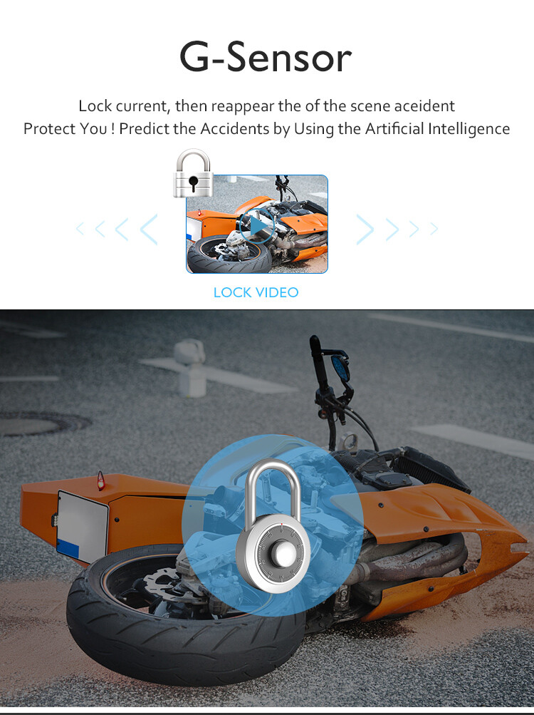 New Motorcycle Dash Cam IP65 Waterproof DVR Camera Dual 160 Degree Wide View