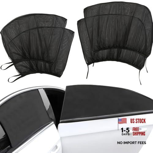 4pcs Car Window Shade Set – Breathable Mesh Sunshades for Front & Rear