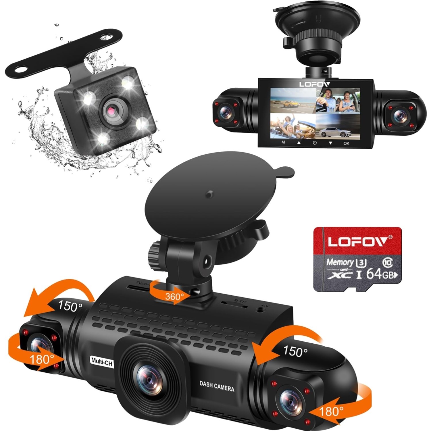 4 Channel Dash Cam 360° View 5G WiFi & APP Control, 2K Front and Rear Inside,…