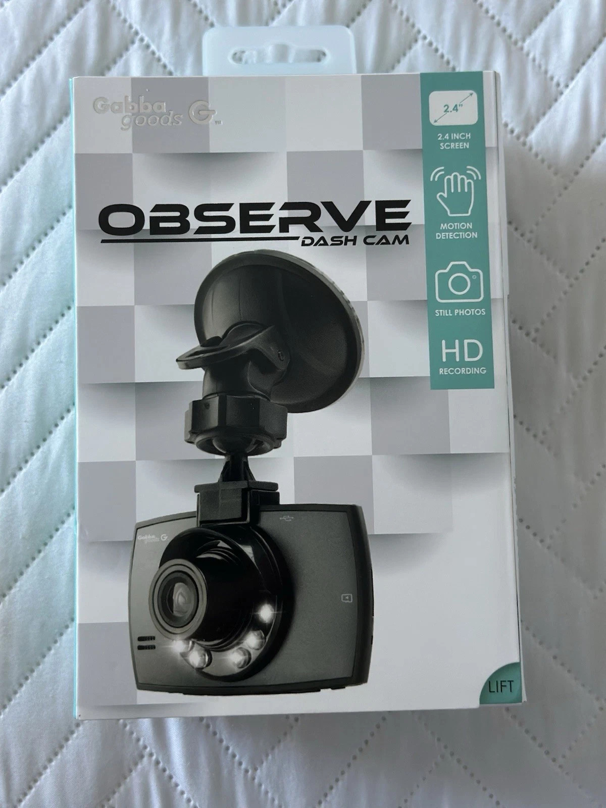 Gabba Goods Observe Car Dash Cam with Mount & Charger