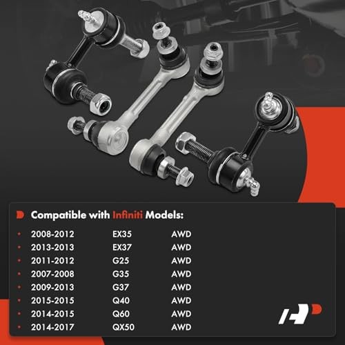 Set of 4, Front & Rear Sway Bar Links Kit Stabilizer Bar Links Compatible