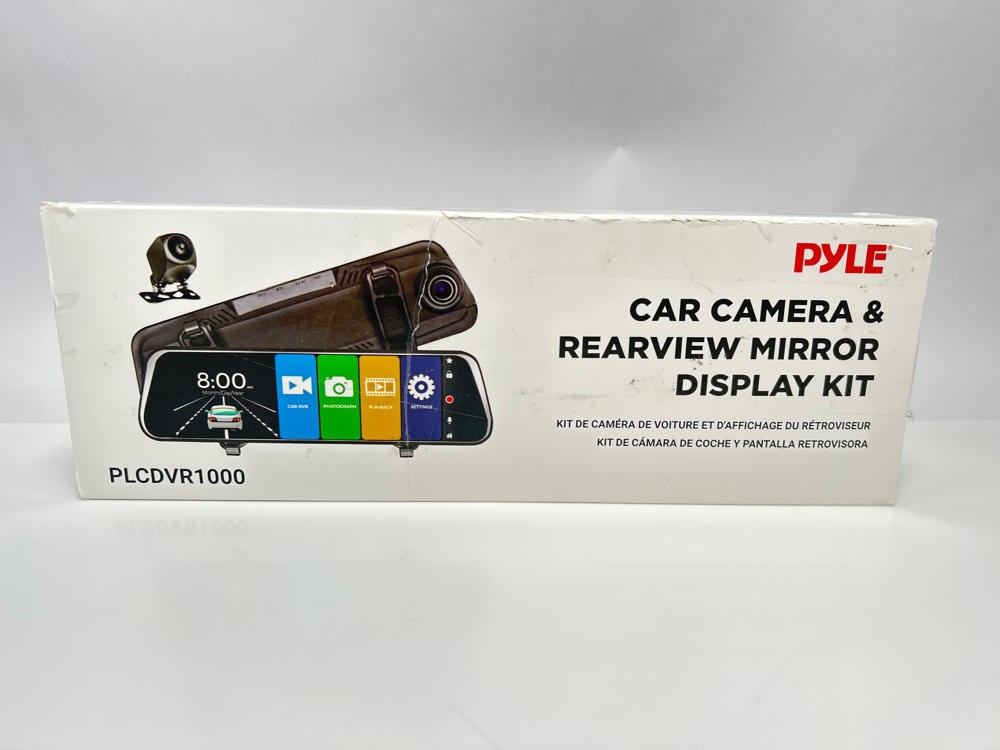 Pyle Dual Dash Cam Rearview Mirror 1080p Front Rear 9.66 Touch Backup Wide