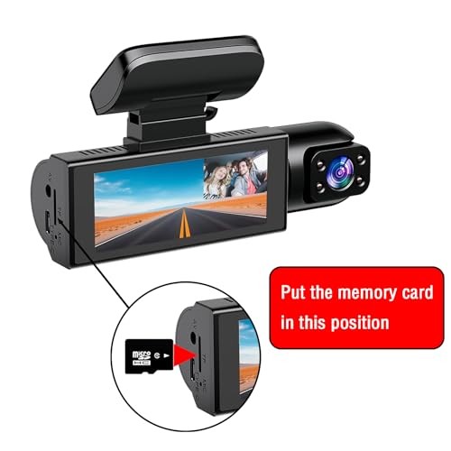 Dual Dash Cam Front and Rear with 64GB Card, 1080P HD IR Night Vision Dash