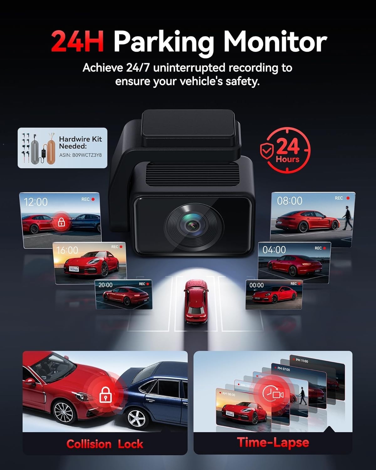 Compact 4K Dash Cam with Night Vision & Voice Control – Complete Vehicle Safety