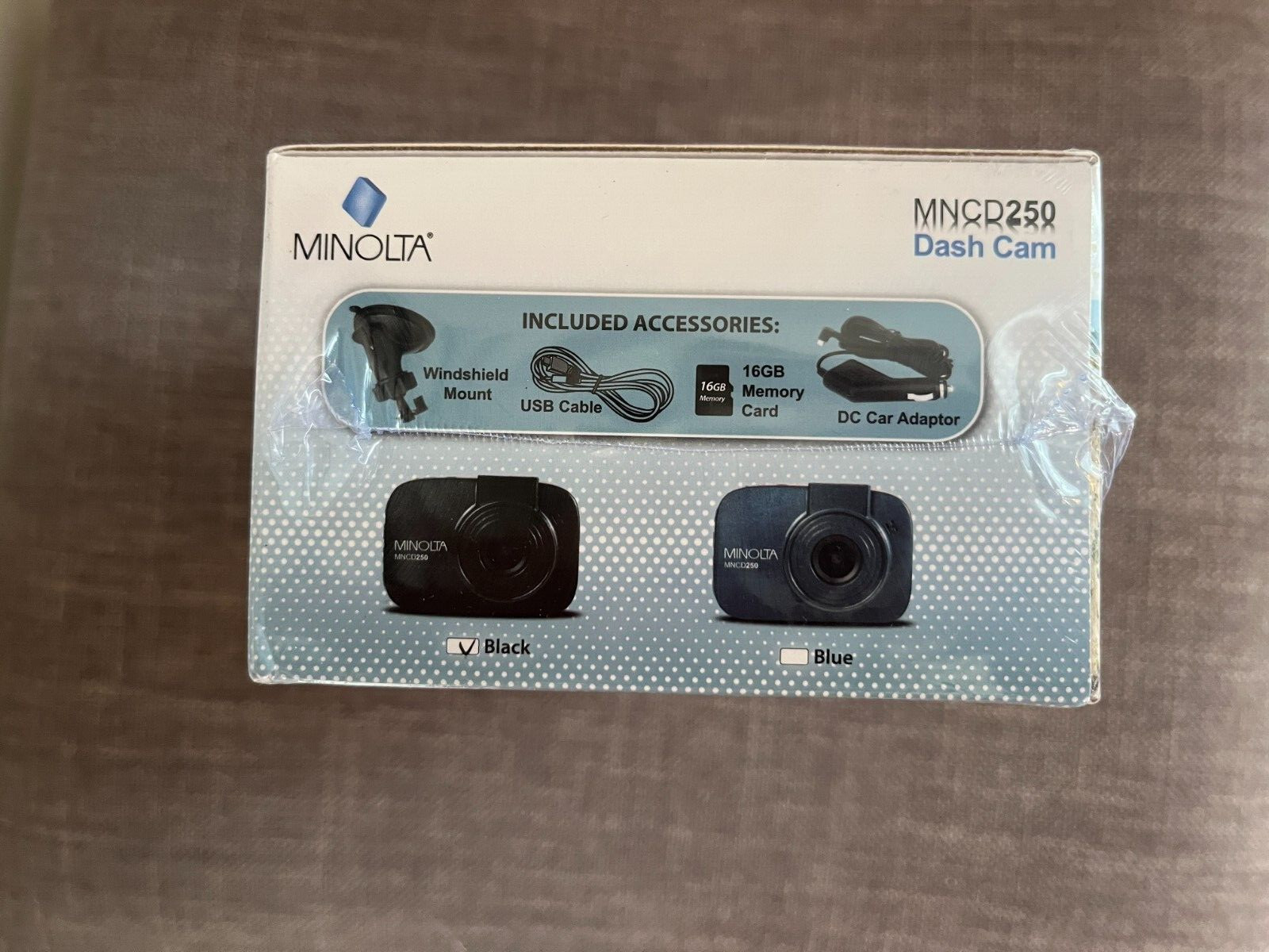 New Sealed Minolta MNCD250 Full HD 12MP 2.2″ LCD Screen Dash Cam #MNCD250-Black