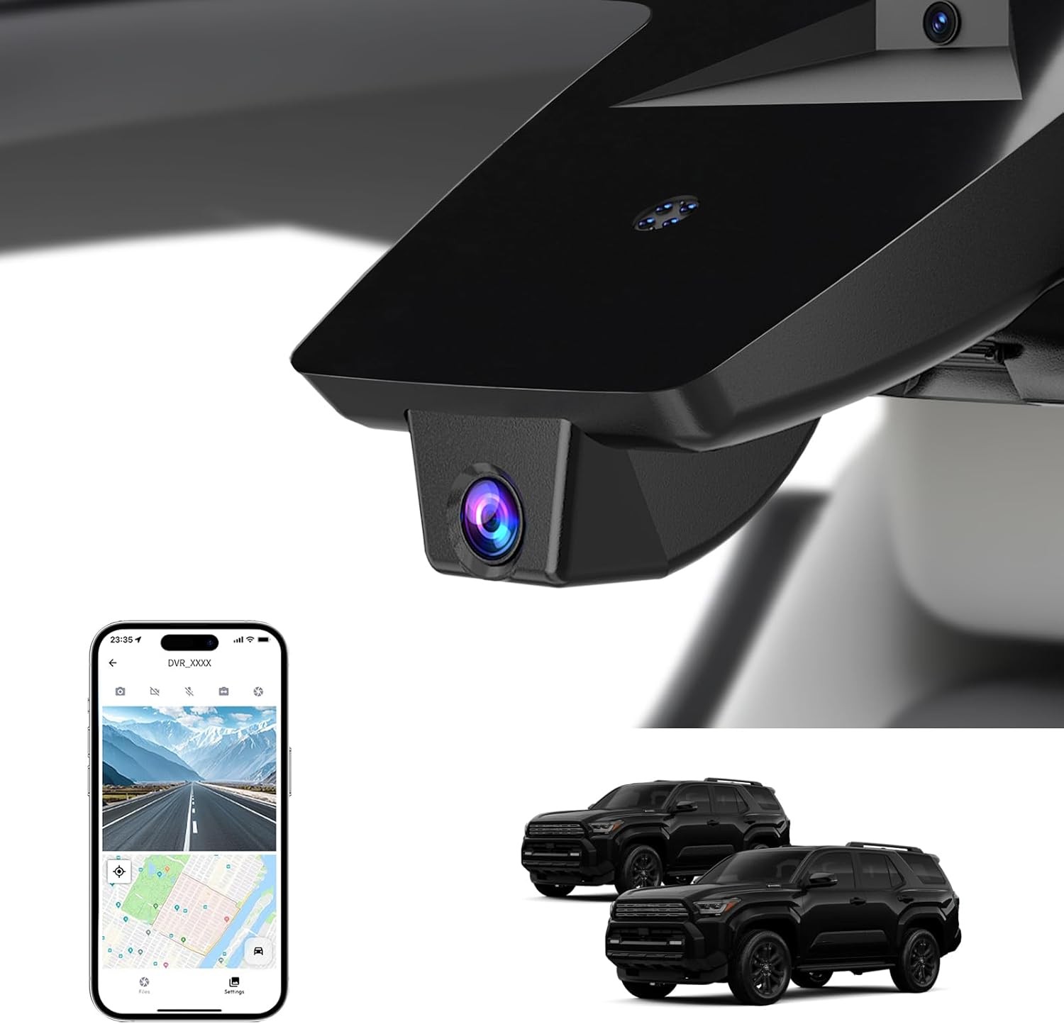Dash Cam for Toyota 4Runner 2020–2024 OEM-Style 4K UHD WiFi & App Loop Recording