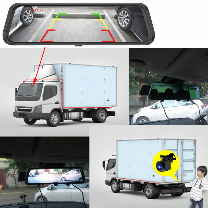 10″ 1080P Car Rear View Mirror DVR Camera Dash Cam Streaming For Truck VAN SUV