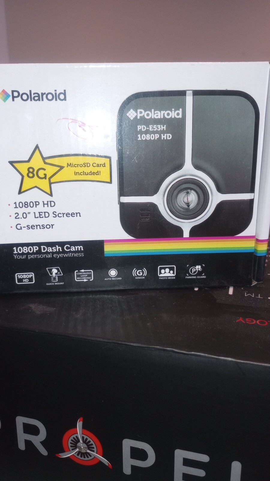 New In box Polaroid PD-E53H 1080P HD Dash-Cam, 2″ Screen, w/8 gig Micro-SD Card