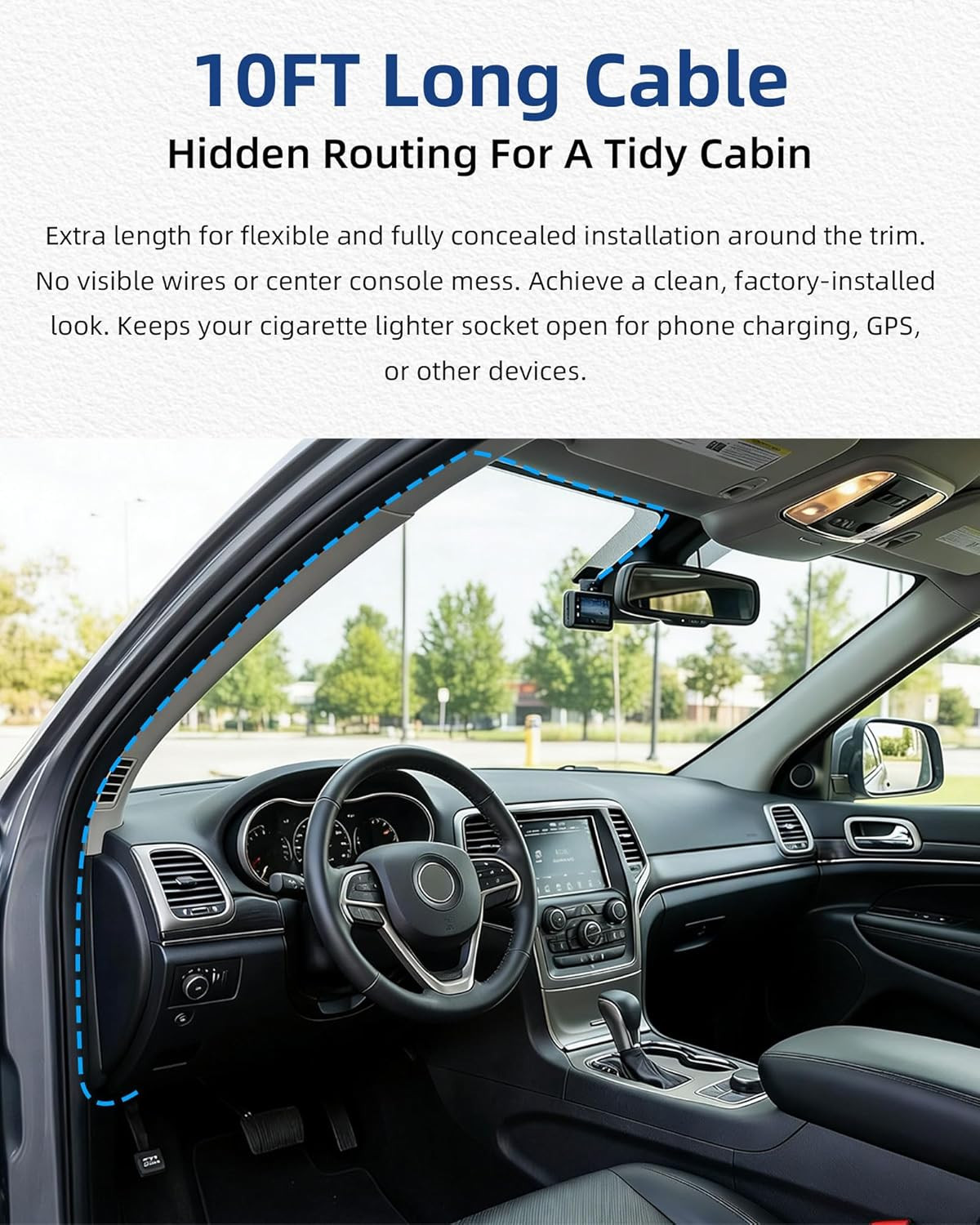 Dash Cam Hardwire Kit USB C – OBD Power Cable with 24H Parking Mode, Low Voltage